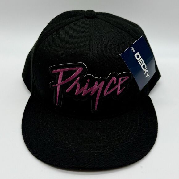 Prince Script Logo Embroidered‎ Snapback Hat Adult One Size Black By Decky - Picture 1 of 6